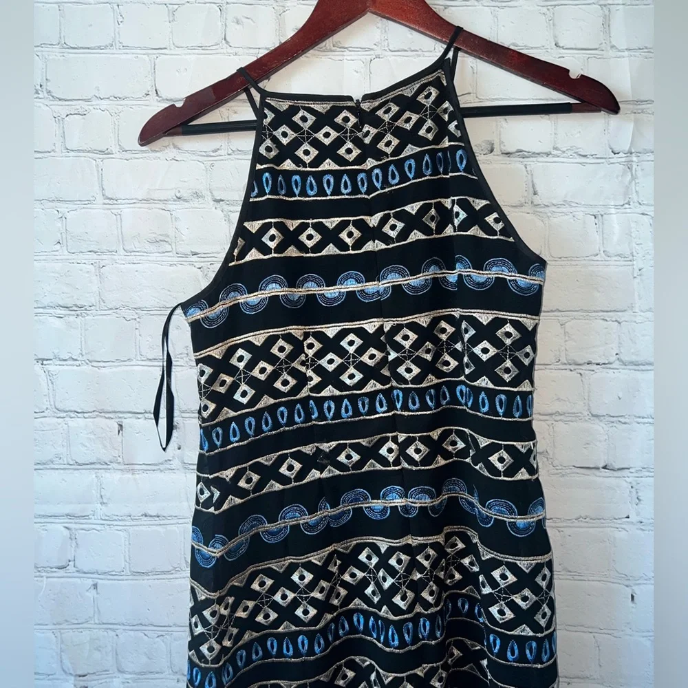 white house black market dark blue & white sleeveless dress size 00 - Picture 9 of 10